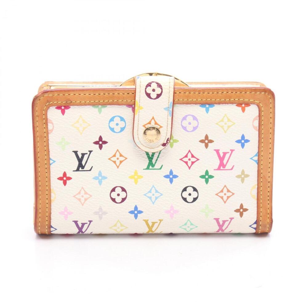 Louis Vuitton Porte Monnaie Billet Viennois Monogram Multicolor Blanc Bi-fold...